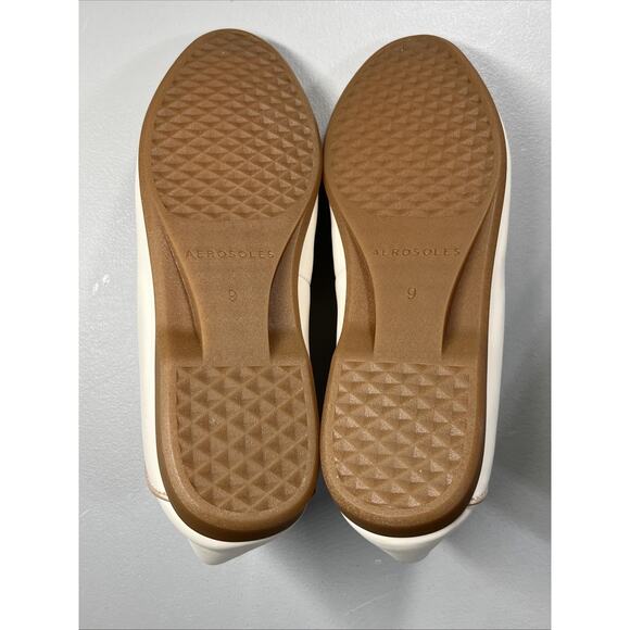 Aerosoles Bay Pipe Trim Loafer Womens 9 M Eggnog Faux Leather Slip On Flats - Picture 7 of 10